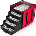 Christmas Ornament Storage Containers -Holds Up to 100 Holiday Ornaments with 5 Removable Trays Large Storage Box with Clear Covered Top & Sturdy Handles – Clear-View Organization with a Practical Everyday Design