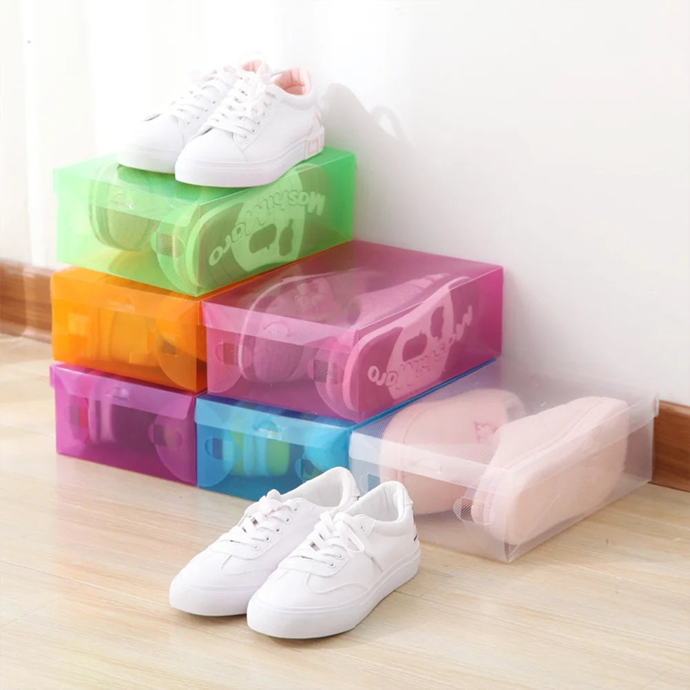 12 PCS Shoes Boxes Transparent Shoes Cases Plastic Storage Box Shoes Container for Home Shop 28x18x10cm – Clear-View Organization with a Practical Everyday Design