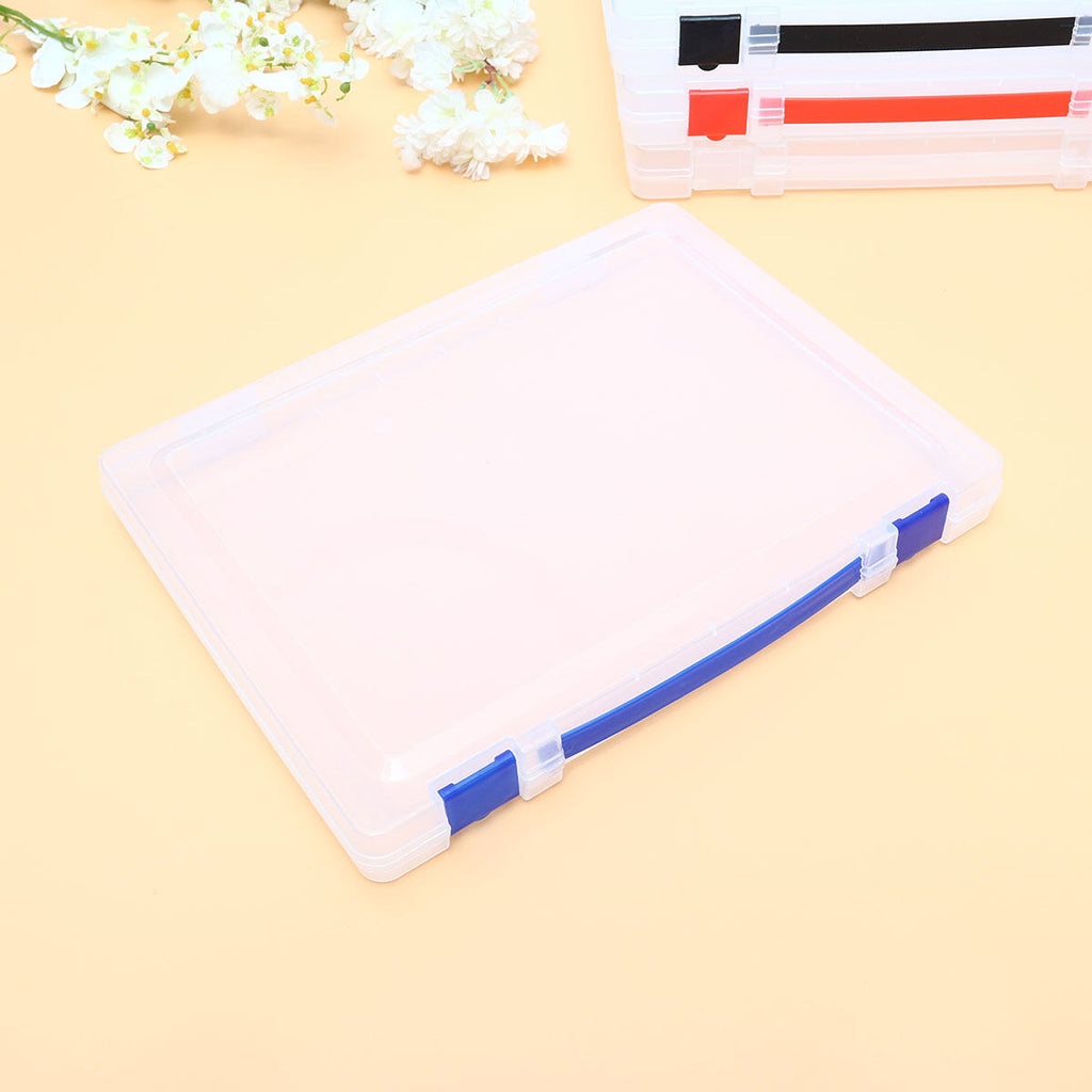Transparent Storage Box Clear Plastic Document Paper Filling File Case Portable Ducoment Storage Holder with Blue Buckle – Multiroom Organization Format with a Practical Everyday Design