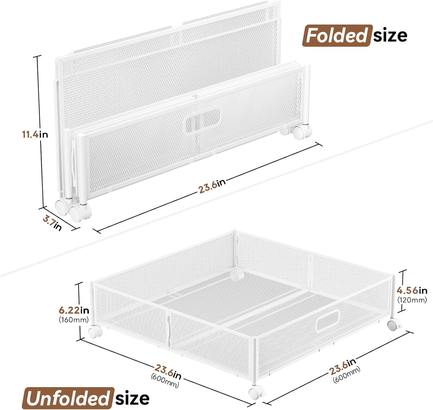 Under Bed Storage Containers with Wheels - Shoe Storage Organizer Drawer Tool-free Assembly Metal Underbed Storage Containers for Bedroom Clothes Shoes Blankets - 2Pack – Everyday Household Format with a Practical Everyday Design