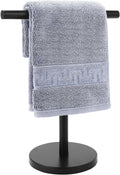 T-Shape Bath Hand Towel Holder Stand Stainless Steel Free Standing Hand Towel Rack with Heavy Base for Bathroom Kitchen & Countertop Matte Black – Durable Stainless Steel Construction with a Practical Everyday Design
