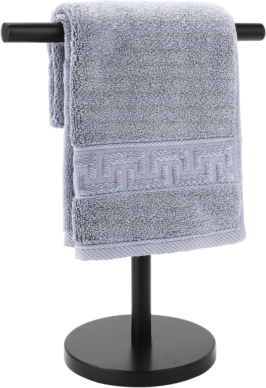 T-Shape Bath Hand Towel Holder Stand Stainless Steel Free Standing Hand Towel Rack with Heavy Base for Bathroom Kitchen & Countertop Matte Black – Durable Stainless Steel Construction with a Practical Everyday Design