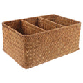 Straw Desktop Storage Box Pantry Basket Bins Hamper for Shelves with Lid Chocolate – Secure Lid Design with a Practical Everyday Design