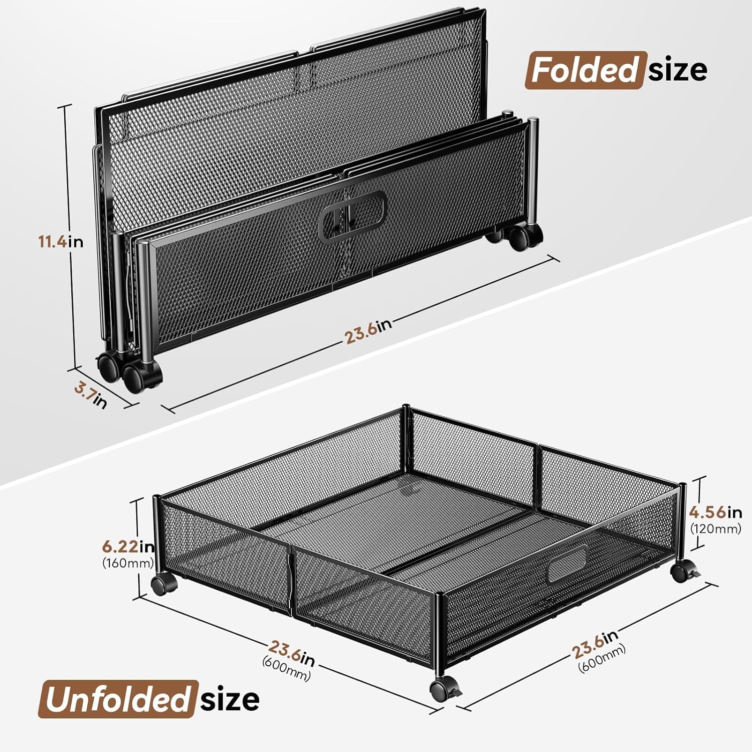 Under Bed Storage Containers with Wheels - Shoe Storage Organizer Drawer Tool-free Assembly Metal Underbed Storage for Bedroom Clothes Shoes Blankets - 2Pack – Everyday Household Format with a Practical Everyday Design
