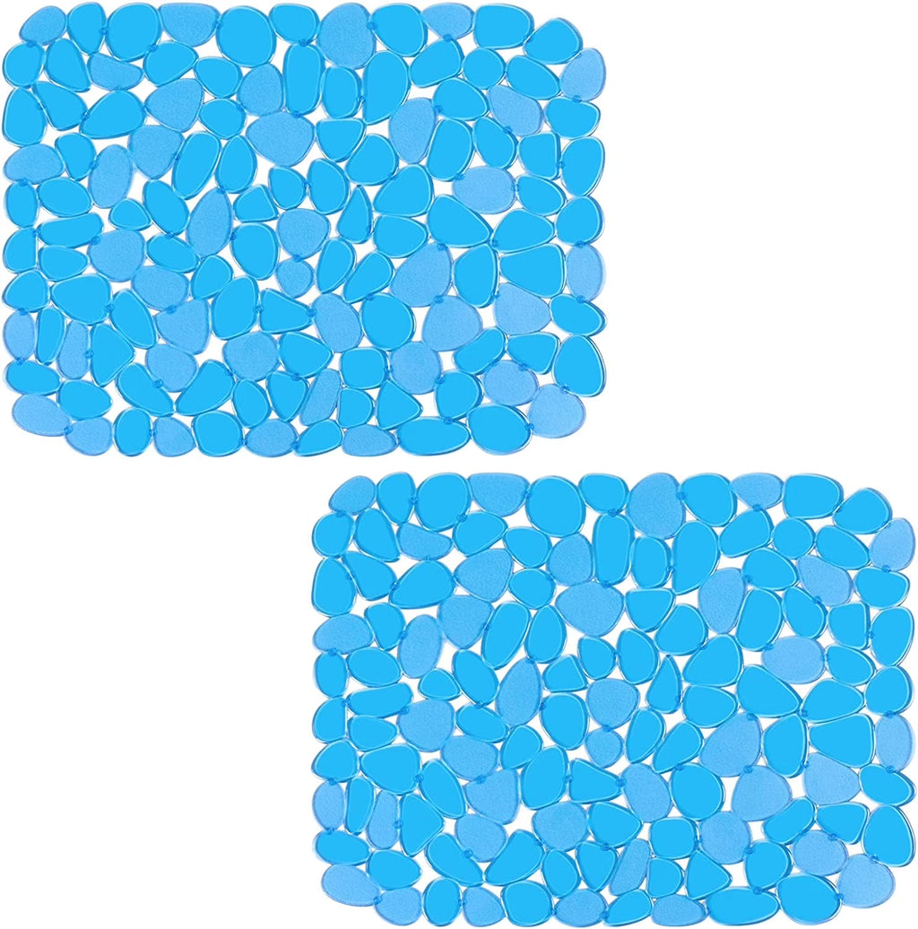 Bligli Pebble Sink Mat 2-Pack - PVC Kitchen Protector for Stainless Steel/Ceramic Dish Drying Mat for Dishes 15.7" x 11.8" Blue – Durable Stainless Steel Construction with a Practical Everyday Design