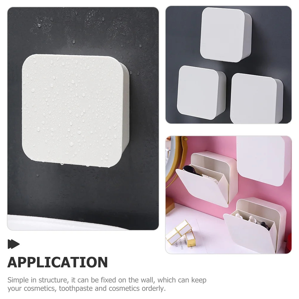2 Pcs Wall-mounted Boxes Small Apartment Storage Box 14x5.5x14cm White – Space-Saving Hanging Design with a Practical Everyday Design