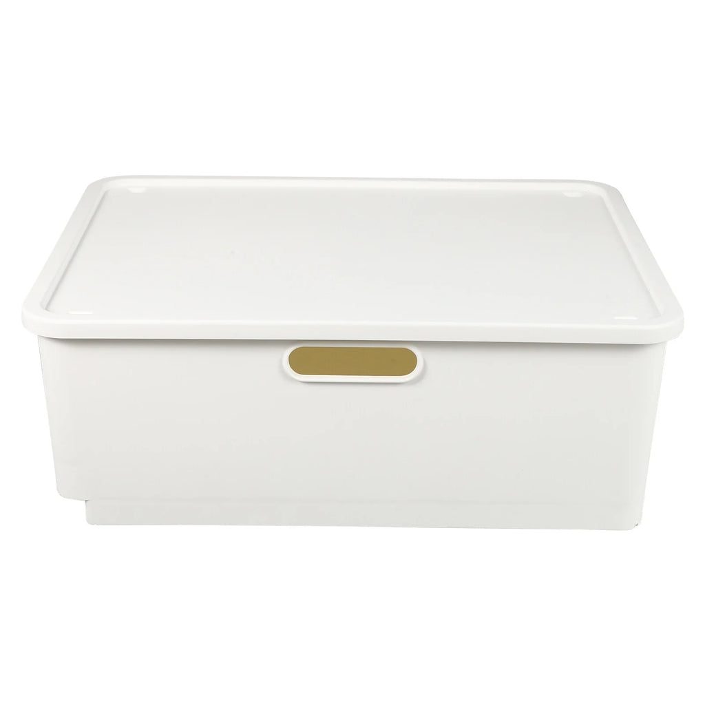 Japanese Storage Box Kitchen Shelves Basket Containers with Lids White – Everyday Household Format with a Practical Everyday Design
