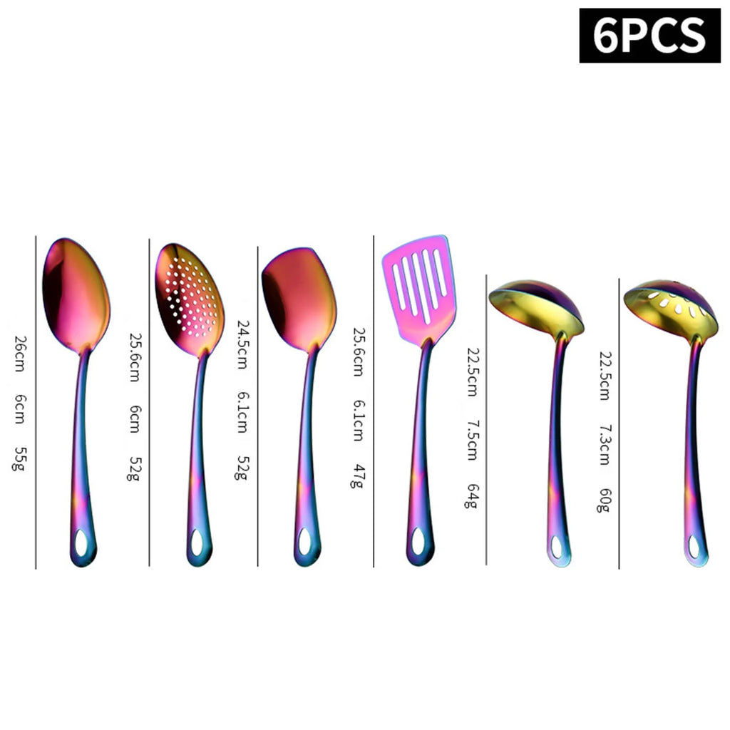 6-Piece Kitchen Utensil Set Stainless Steel Cooking Tools Set Heavy-Duty Kitchen Tool Spatula Set Essential Home Kitchen Gadgets and Accessories – Durable Stainless Steel Construction with a Practical Everyday Design
