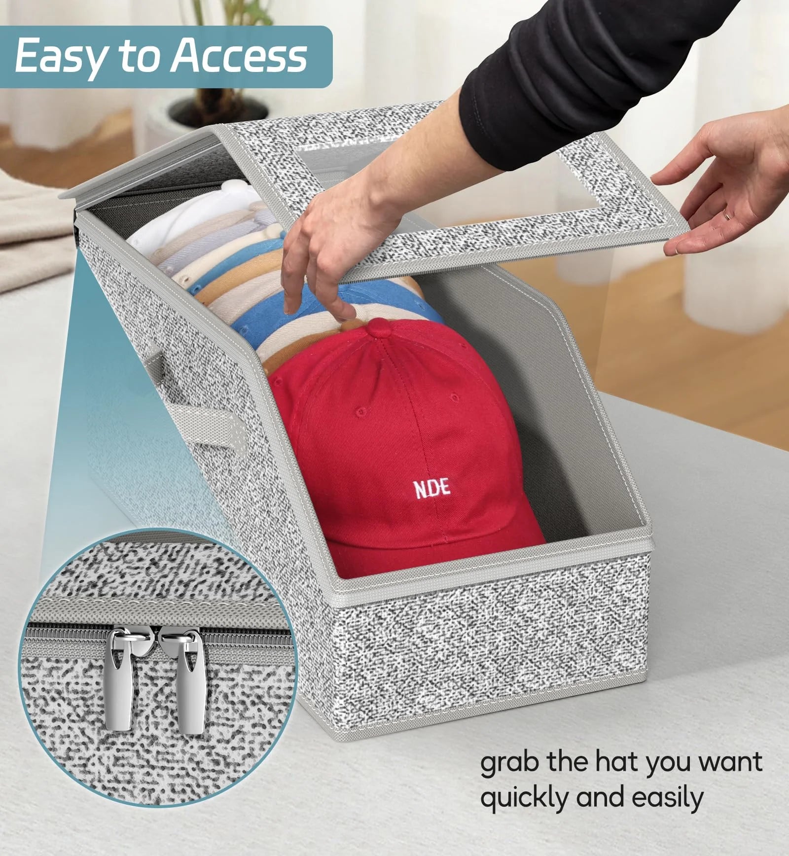 2 Pcs Stackable Hat Storage for Baseball Caps Holds up to 24 Caps Hat Organizer for Closet Sturdy Snapback Boxes for Men with Cardboard Grey – Stackable Organization with a Practical Everyday Design
