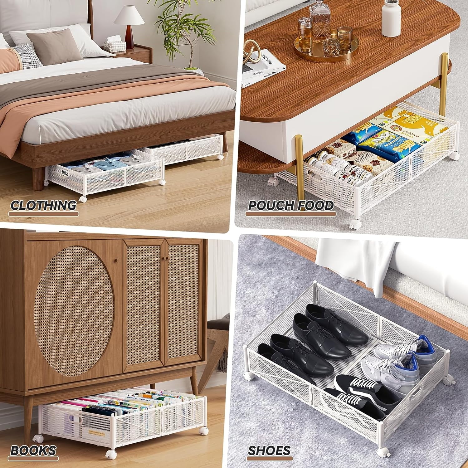 Under Bed Storage Containers with Wheels Under Bed Shoe Storage Organizer Drawer Tool-free Assembly Metal Storage Containers for Bedroom Clothes Shoes Blankets -2PCK – Everyday Household Format with a Practical Everyday Design