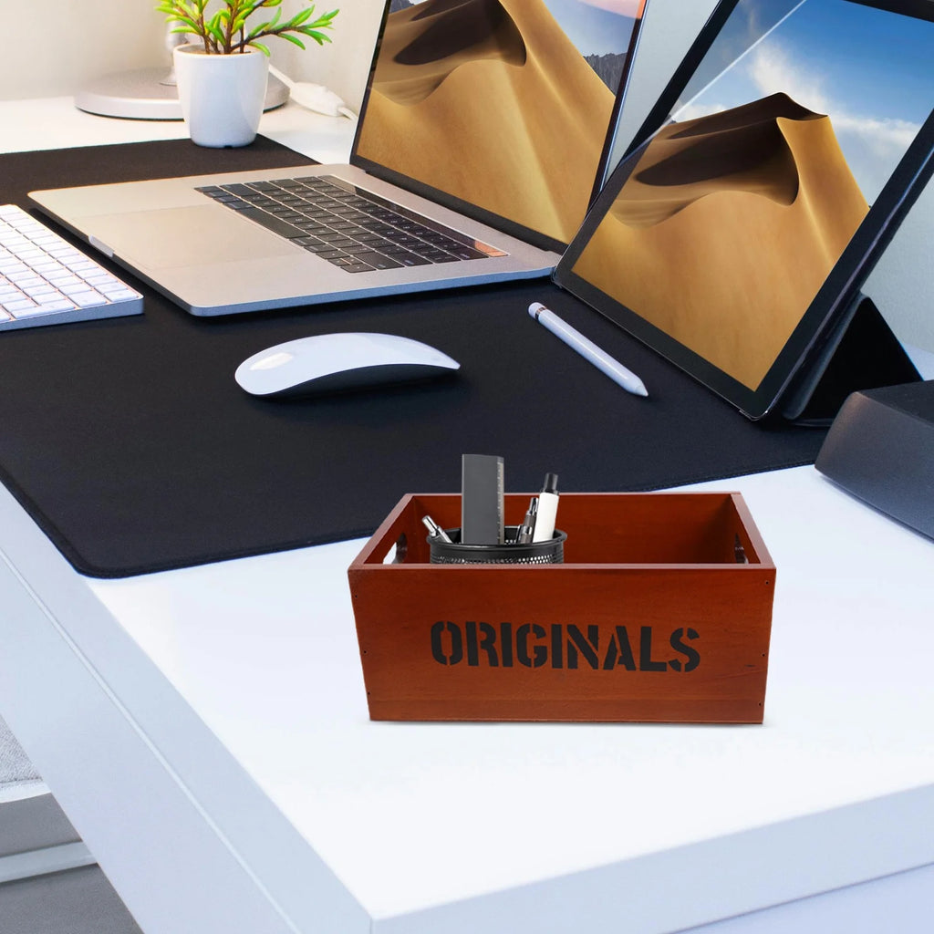 Monitor Stand Cube Storage Wooden Storage Box Office 26.00X16.00X11.00CM Brown – Natural-Look Construction with a Practical Everyday Design