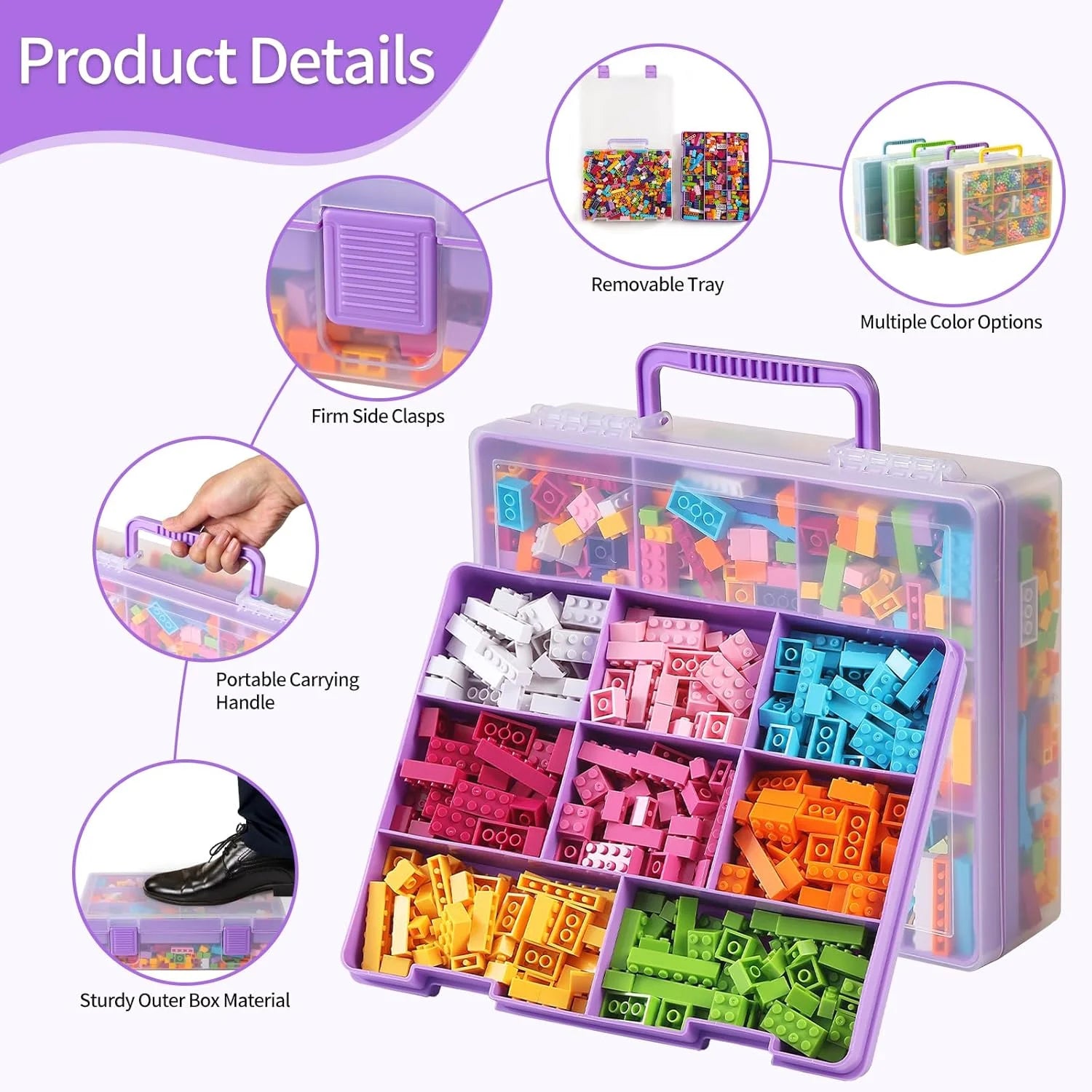 Douorgan Toy Storage Organizer for Lego Stackable Organizer Bins Portable Organizer Containers Storage Box Plastic Case for Bead Bracelet Making DIY Jewelry Nail Charms (Blue) – Stackable Organization with a Practical Everyday Design