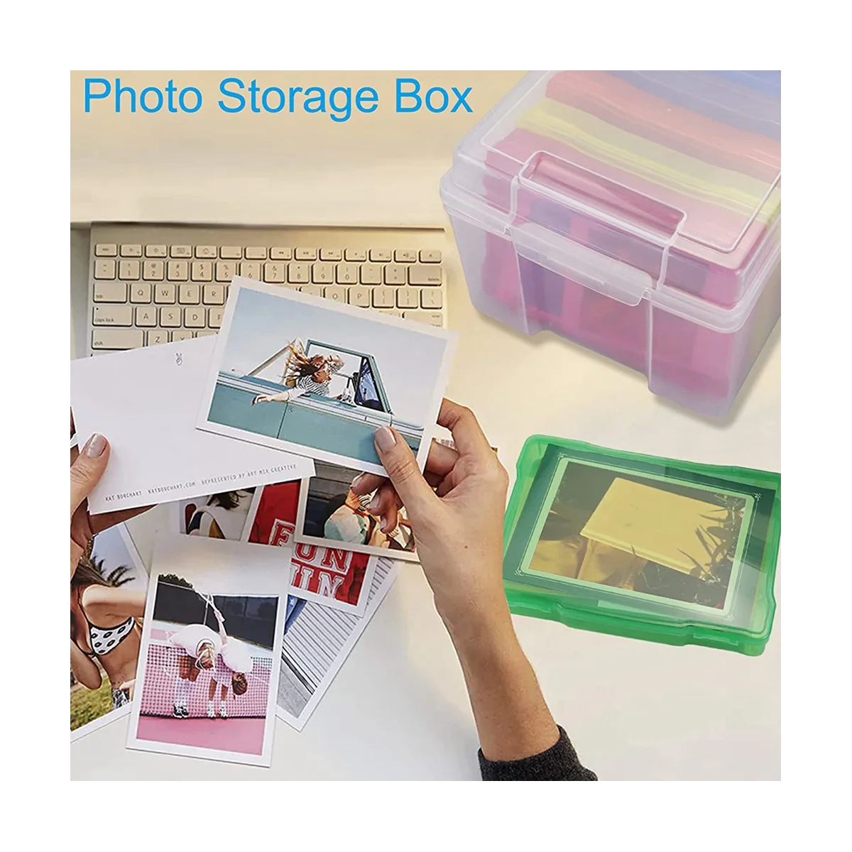 5X7 Inch Photo Storage Box Organizer Picture Containers Multicolor Plastic Craft Keeper Case – Practical Home Organization with a Practical Everyday Design