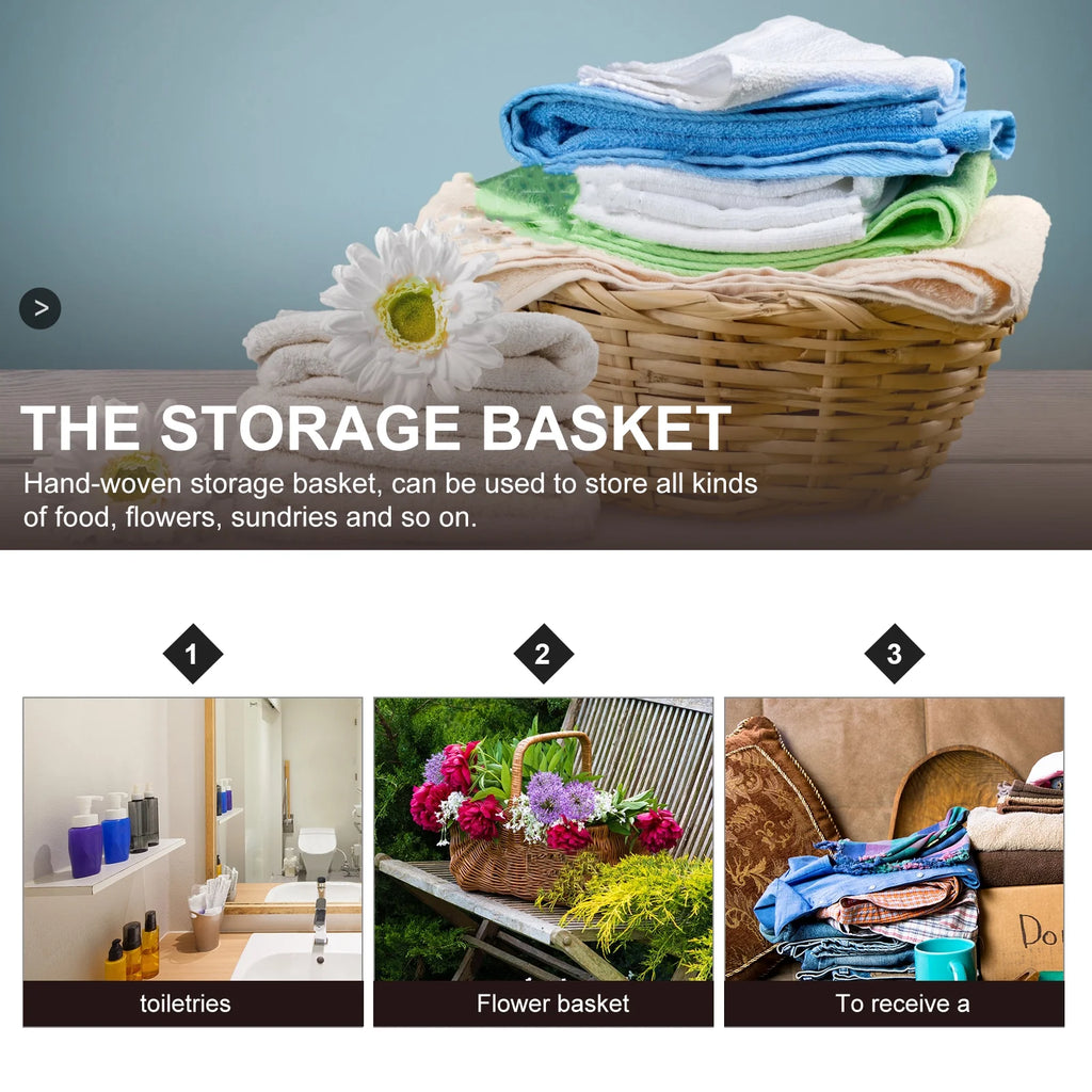 Straw Desktop Storage Box Pantry Basket Bins Hamper for Shelves with Lid Chocolate – Secure Lid Design with a Practical Everyday Design