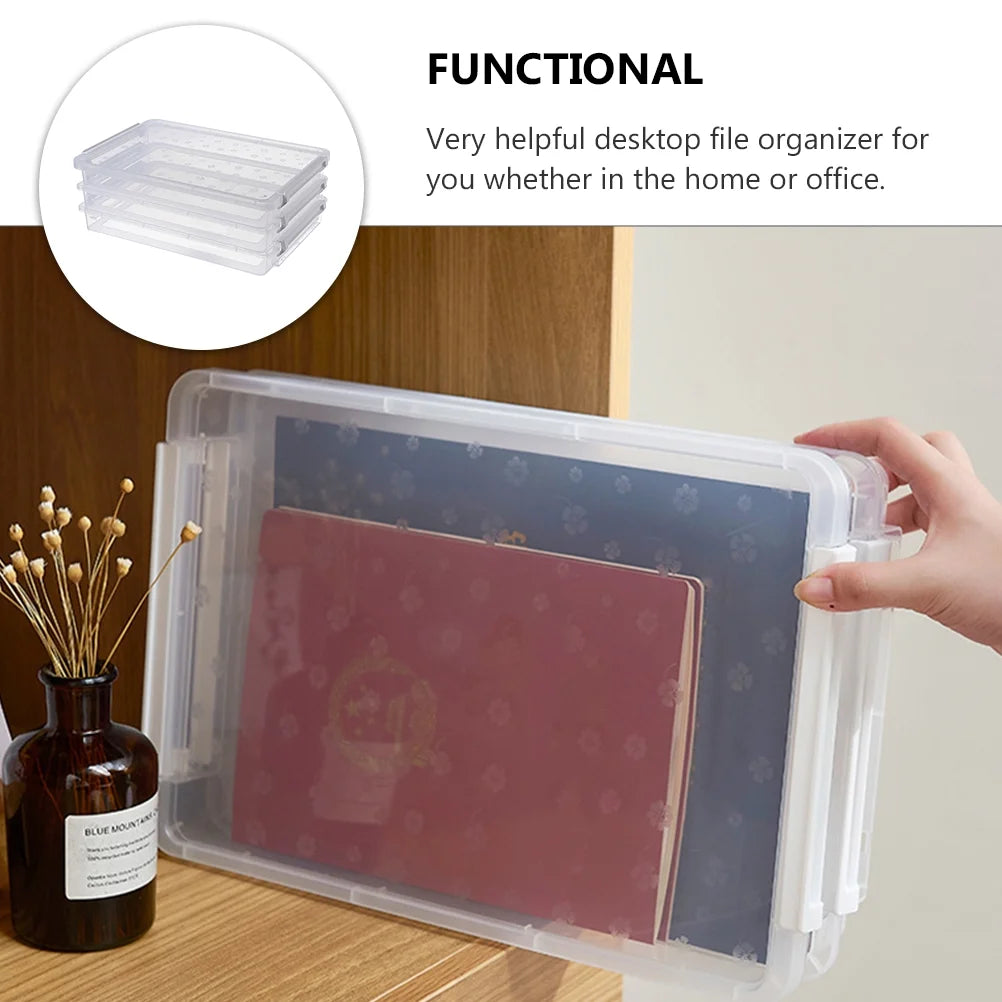 2pcs Multilayers Transparent Storage Box Clear Plastic Document Paper Filling Case – Clear-View Organization with a Practical Everyday Design