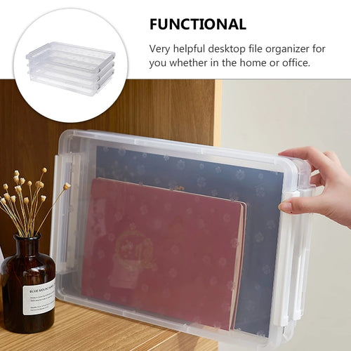 2pcs Multilayers Transparent Storage Box Clear Plastic Document Paper Filling Case – Clear-View Organization with a Practical Everyday Design