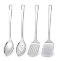 4 Pcs Cooking Utensils Set Stainless Steel Kitchen Utensils,Kitchen Tools Include Wok Spatula Serving Spoon,1 set * spatula set,Silver – Durable Stainless Steel Construction with a Practical Everyday Design