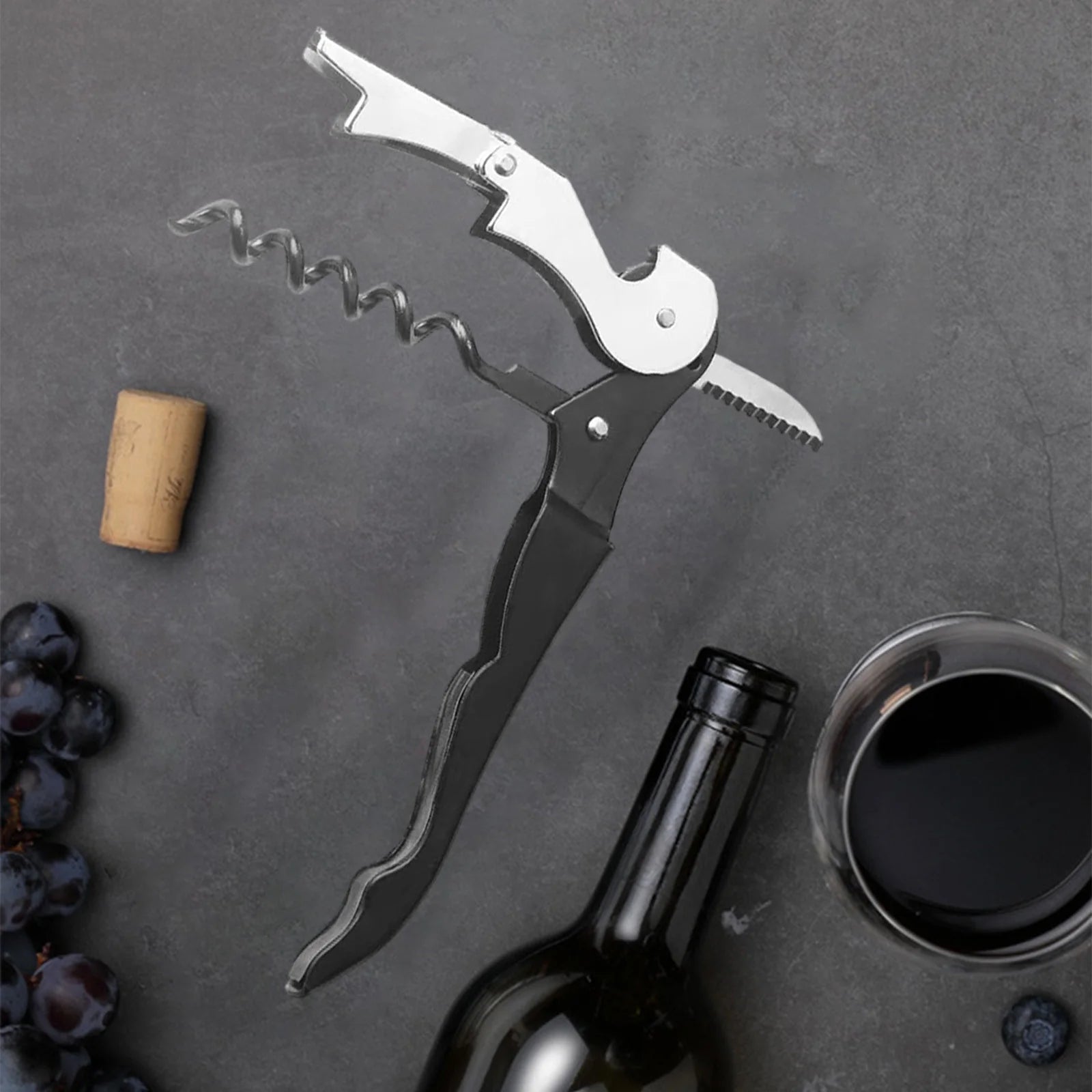 Hiroekza Opener Waiters Key For Servers Bartender With Foil Cutter Jar Opener Manual Bottle Opener Double Hinged Bottle Opener Kitchen Gadgets Clearance – Convenient Drink Preparation with a Practical Everyday Design