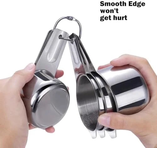 Measuring Cups 7PCS Stainless Steel Measuring Cups with a Storage Bag for Cooking & Baking Dishwasher Suitable – Durable Stainless Steel Construction with a Practical Everyday Design
