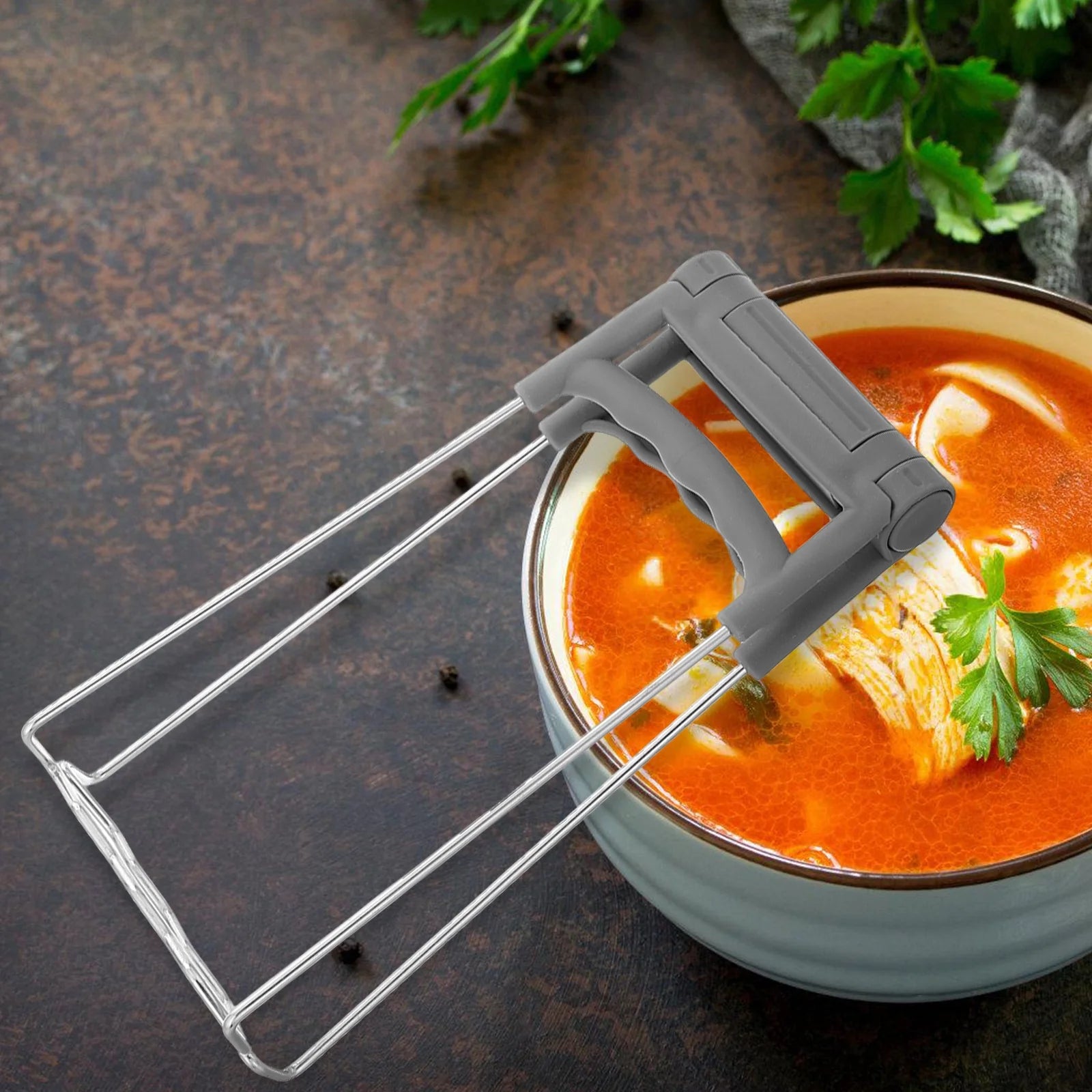 unbrandedKitchen Retriever Tongs Stainless Steel Plate Bowls Gripper Grey – Durable Stainless Steel Construction with a Practical Everyday Design