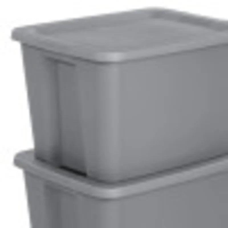 2-Pack 18 Gallon Heavy-Duty Plastic Storage Bins with Snap-On Lids - Durable Stackable Gray Organizers for Home Garage Pantry & Office - Space-Saving Rectangular Design with Reinforced Handles – Stackable Organization with a Practical Everyday Design