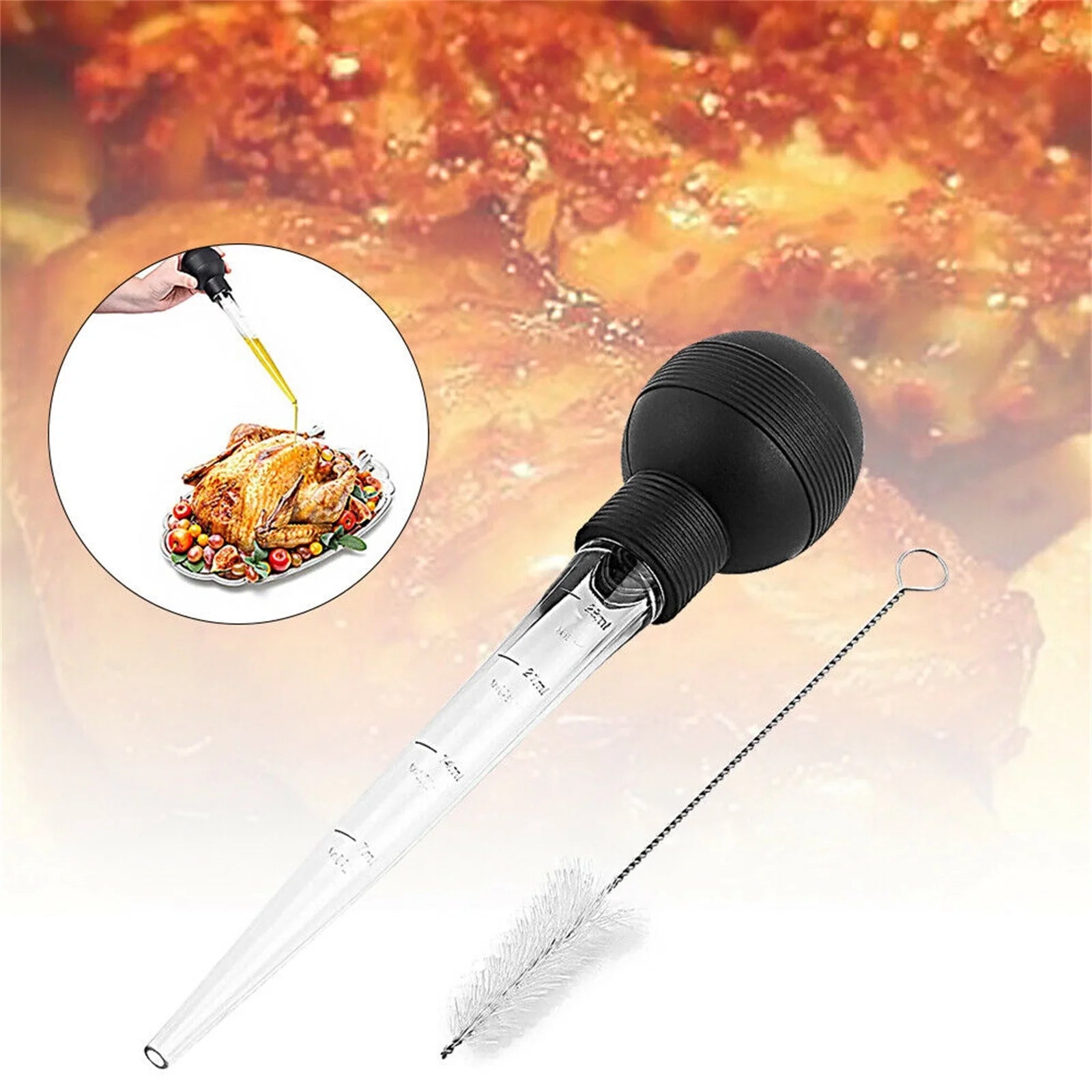 Hiroekza Turkey Baster 28ml Meat Baster Kitchen Utensil For Turkey Beef Pork Roasting Chicken Kitchen Gadgets Clearance – Everyday Kitchen Functionality with a Practical Everyday Design