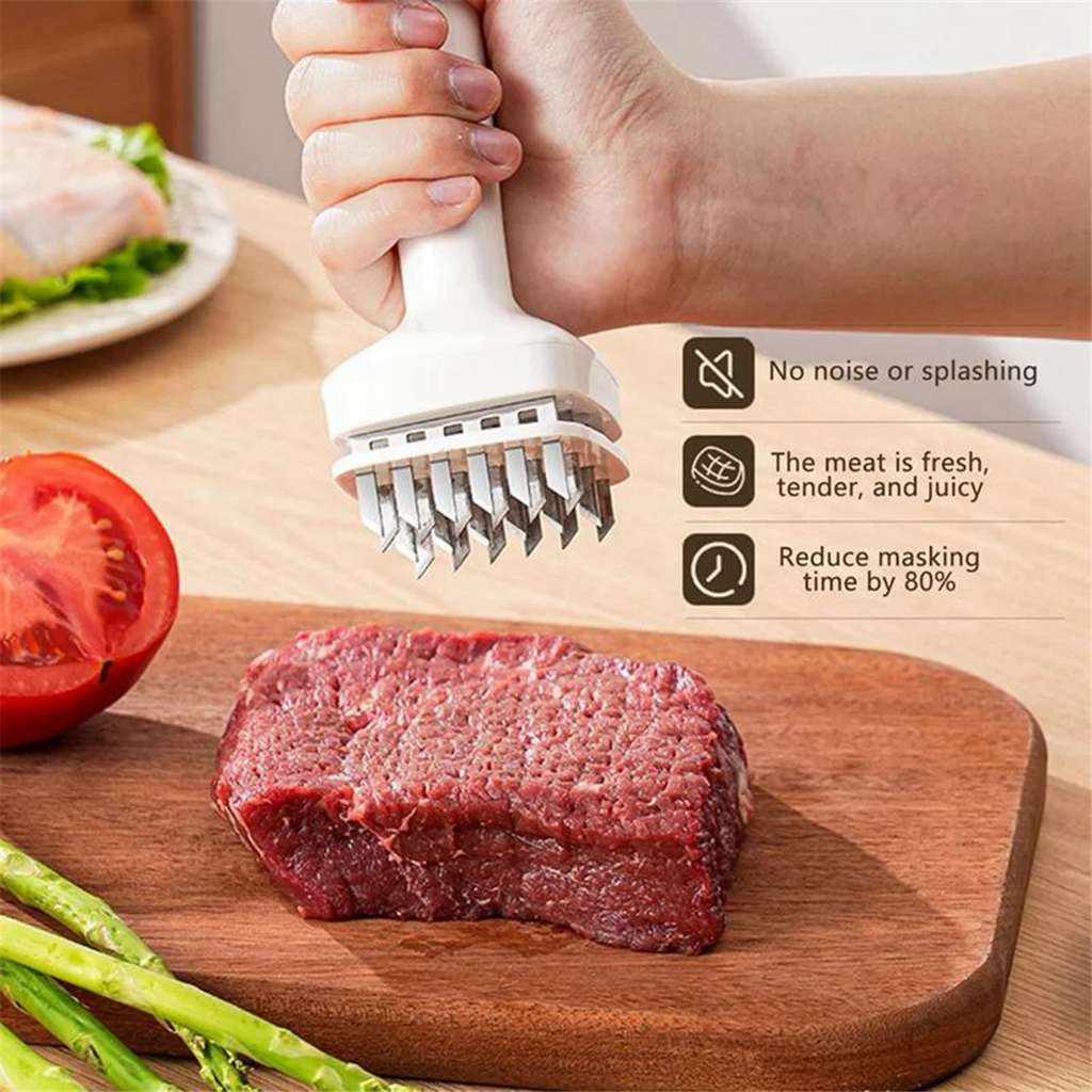 Meat Tenderizer Needle Stainless Steel Prongs Food Grade 5.5x5.5x17cm White – Durable Stainless Steel Construction with a Practical Everyday Design