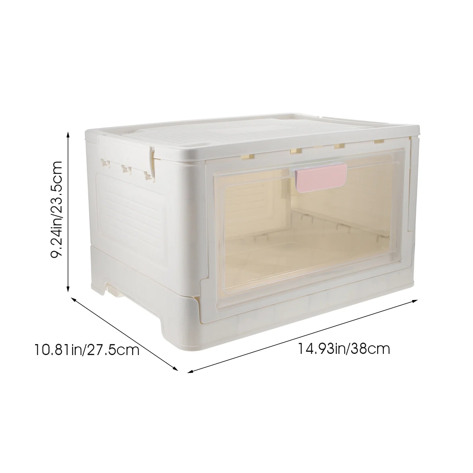 Storage Bins Boxes with Lids Heavy Duty Collapsible Crate Pink – Foldable Space-Saving Design with a Practical Everyday Design