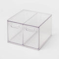 All Purpose 2 Drawer Storage ClearAcrylic Utility Bins,1352 Volume,H 12.6D 12.2 – Practical Home Organization with a Practical Everyday Design