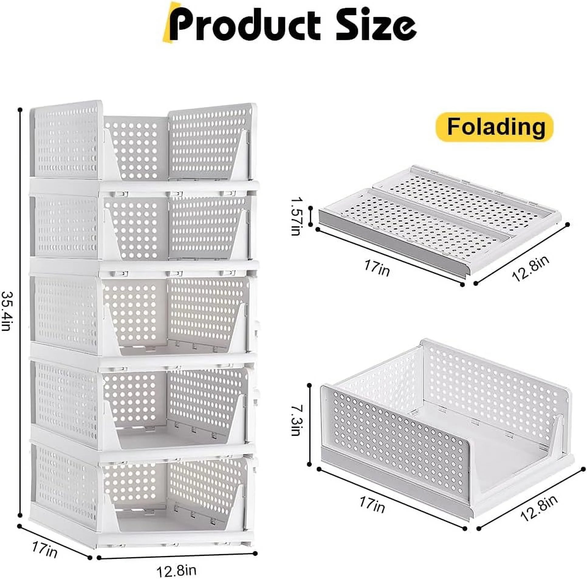 5 Pack Stackable Closet Storage Box,Closet Shelf Organizer and Storage Plastic Drawer Storage,Wardrobe Organizer Closet Organizers Storage Box for Cupboard Kitchen Office(5L) – Stackable Organization with a Practical Everyday Design