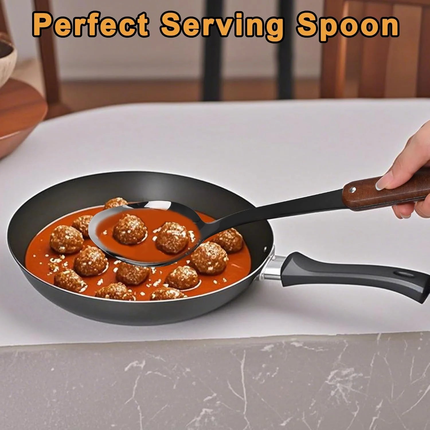 Stainless Steel Cooking Utensils Set Mirror Polished 6 Pieces Kitchen Utensils Set Kitchen Tools Set With Wooden Handle Non-Stick Heat Resistant,Dishwasher Suitable Easy to Clean – Convenient Carry Handles with a Practical Everyday Design