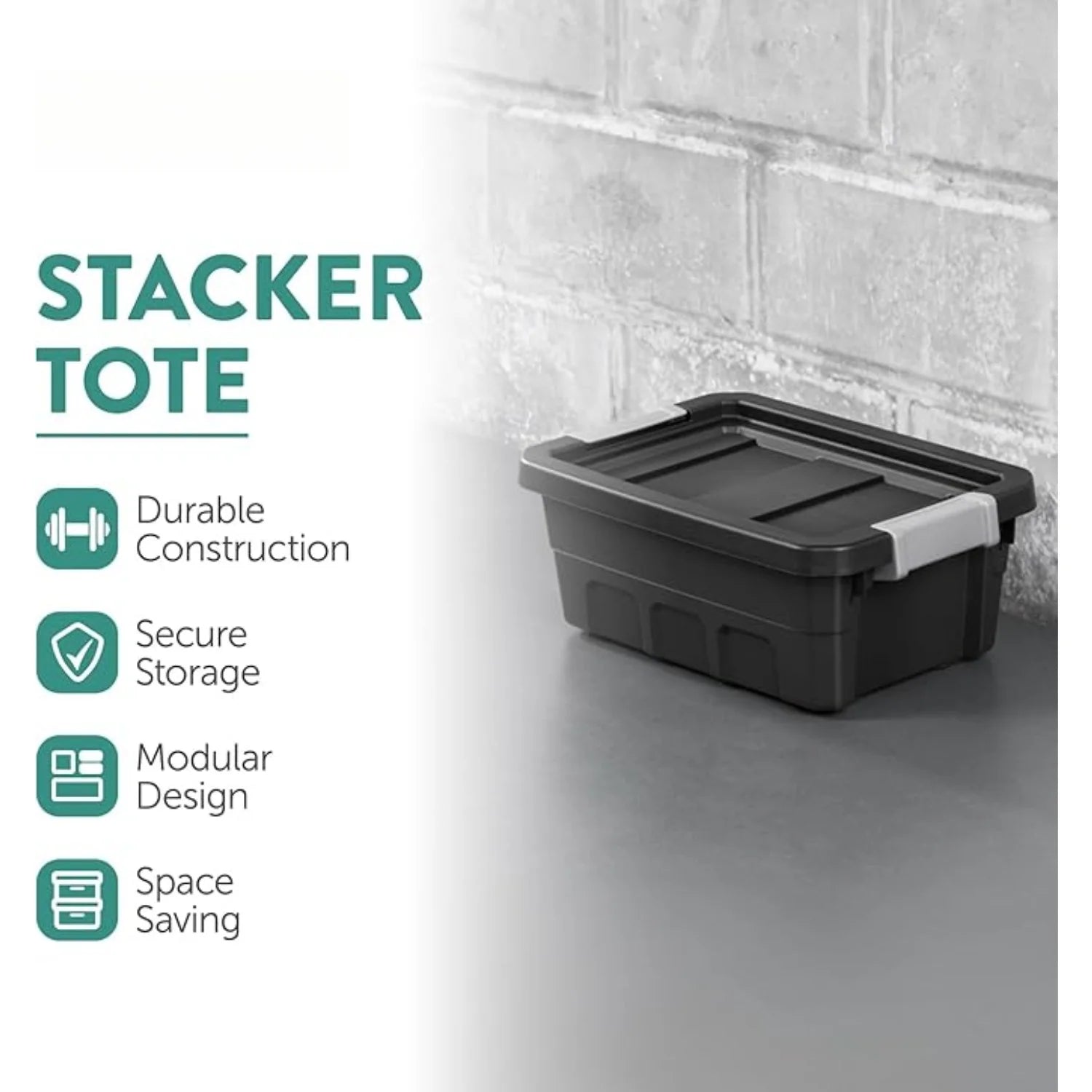 6-Pack Plastic Storage Bins with Lids Stackable Containers 4 Gallon Black – Stackable Organization with a Practical Everyday Design