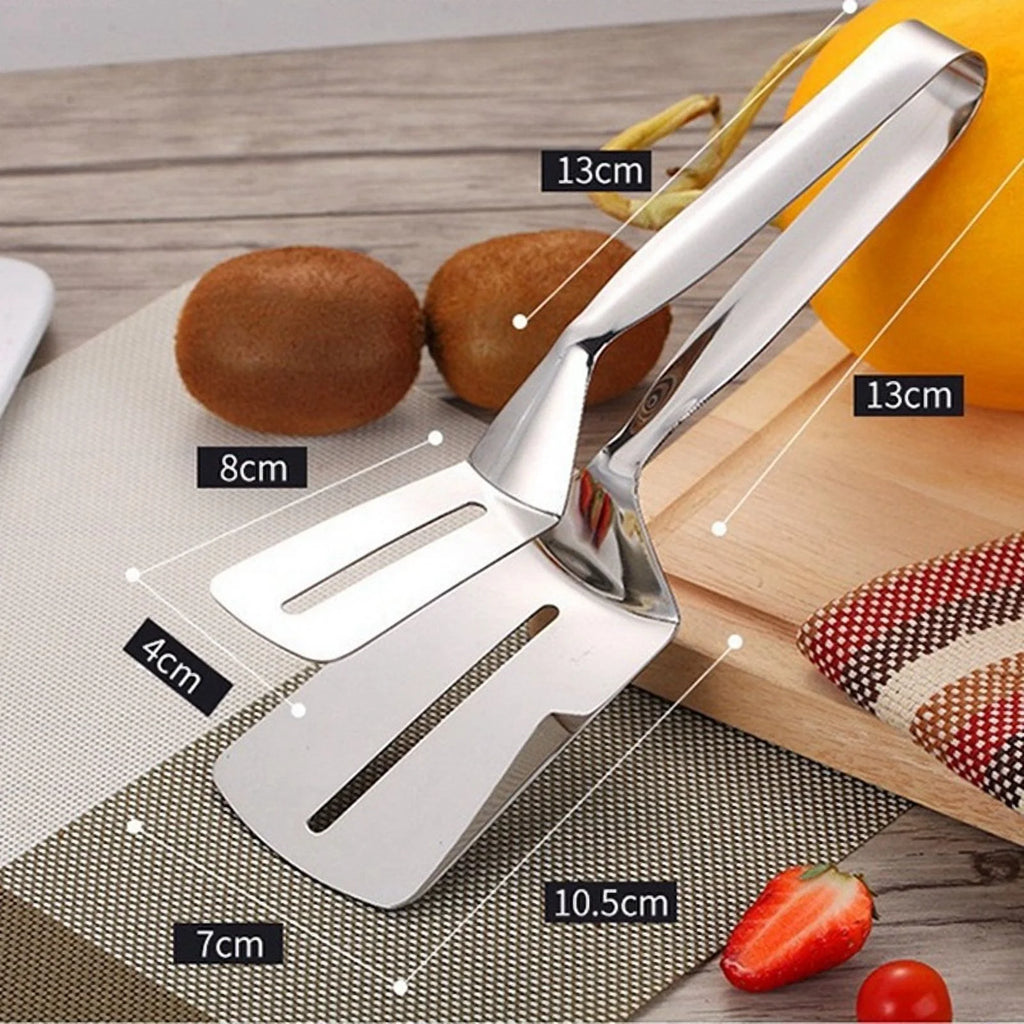 Stainless Steel Double-Sided Shovel Clip Stainless Steel Spatula Kitchen Tongs,Grill Clamp Flipping Spat – Durable Stainless Steel Construction with a Practical Everyday Design