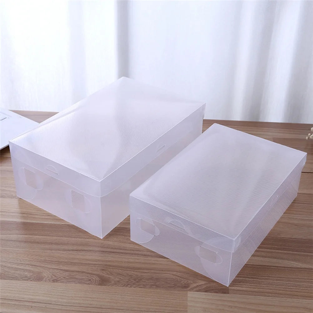 12 PCS Shoes Boxes Transparent Shoes Cases Plastic Storage Box Shoes Container for Home Shop 28x18x10cm – Clear-View Organization with a Practical Everyday Design