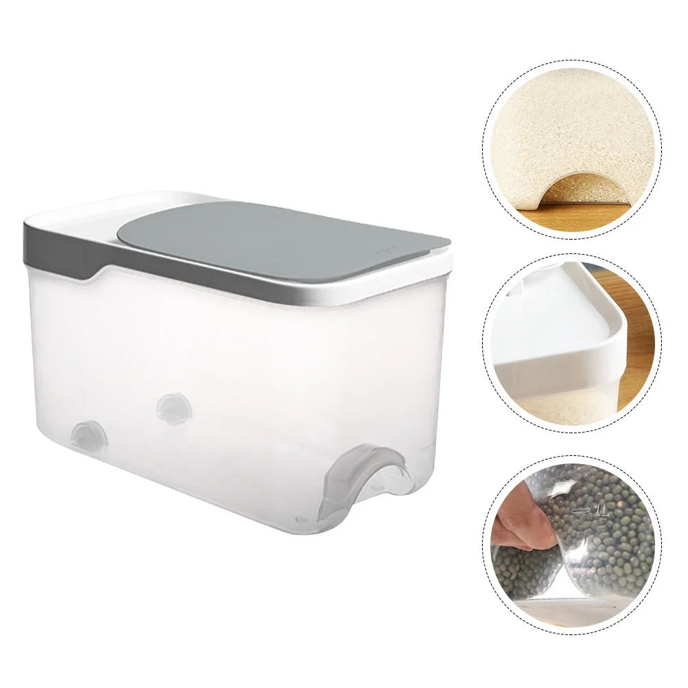 20 Catties Rice Storage Box Jar Cereal Container Dispenser Office Grey – Practical Home Organization with a Practical Everyday Design