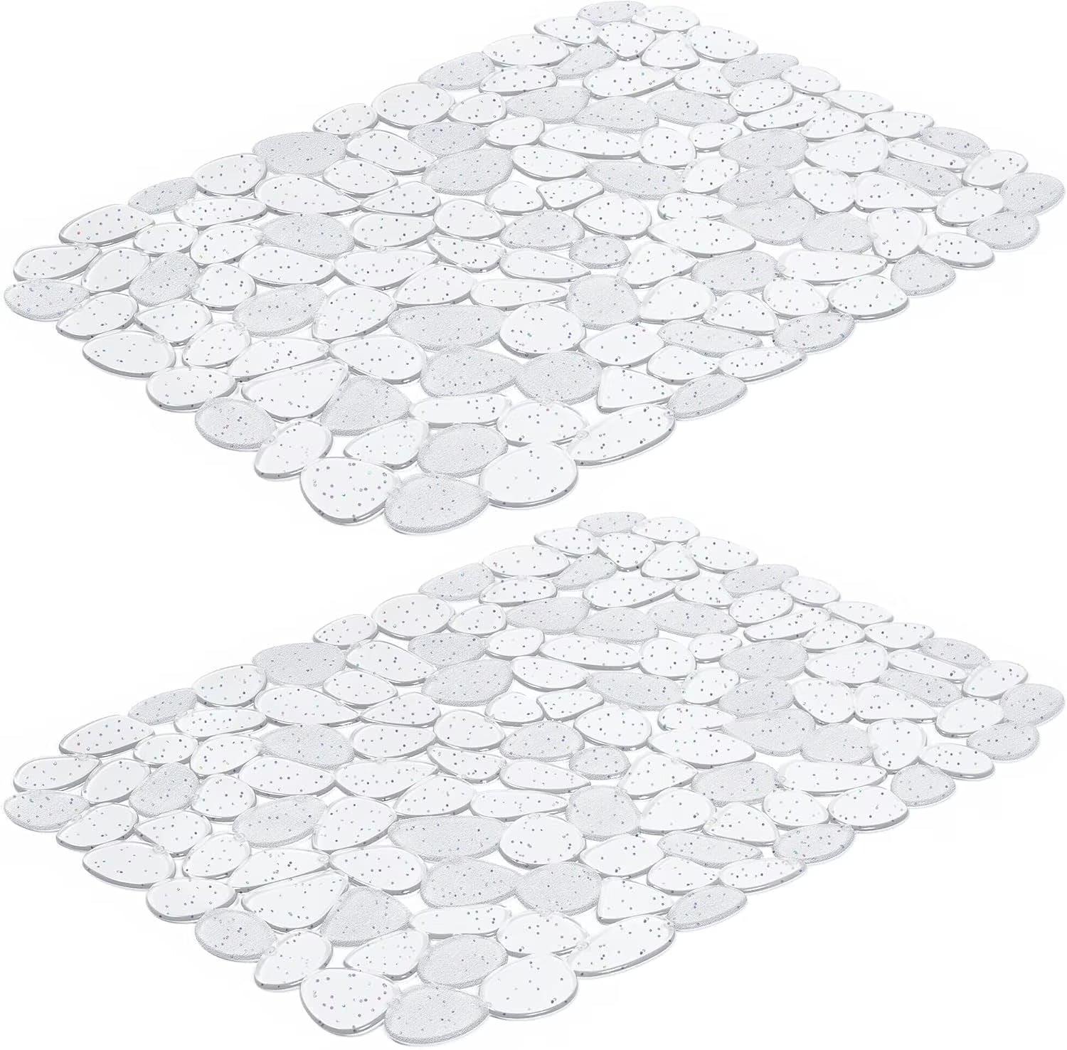 Bligli Pebble Sink Mat 2-Pack - PVC Kitchen Protector for Stainless Steel/Ceramic Dish Drying Mat for Dishes 15.7" x 11.8" Bling Clear – Clear-View Organization with a Practical Everyday Design