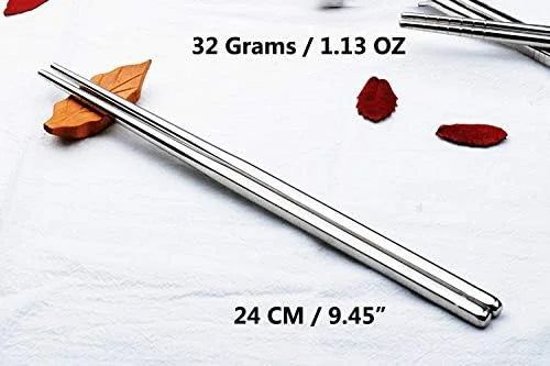 Stainless Steel Chopsticks Metal Reusable Dining Chopsticks 10 Pairs$$Home Decor Kitchen & Other – Durable Stainless Steel Construction with a Practical Everyday Design