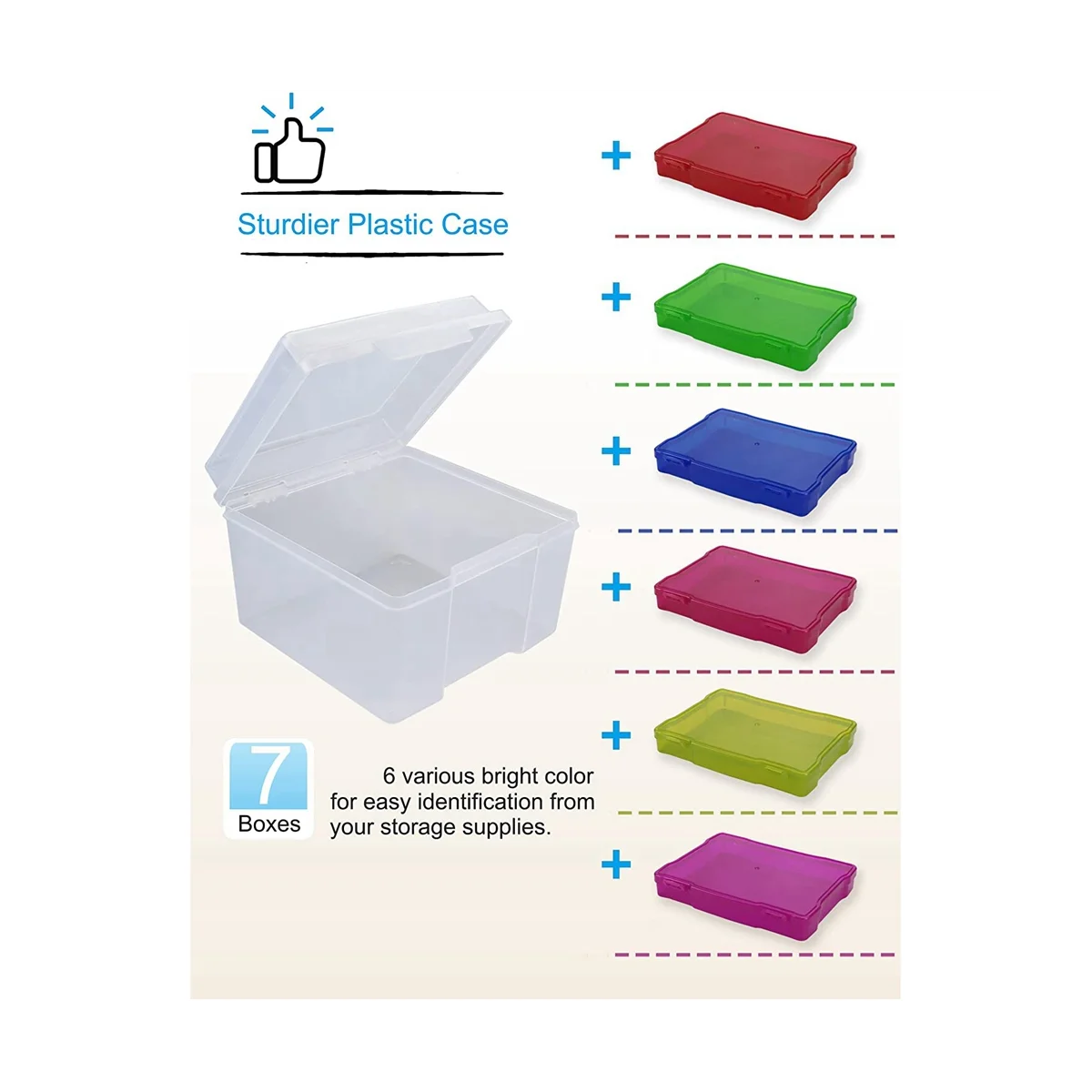 5X7 Inch Photo Storage Box Organizer Picture Containers Multicolor Plastic Craft Keeper Case – Practical Home Organization with a Practical Everyday Design