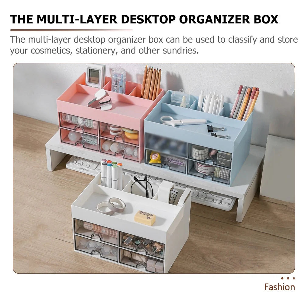 Storage Drawers Box Structure Multi-function Stationery Organizer – Everyday Household Format with a Practical Everyday Design