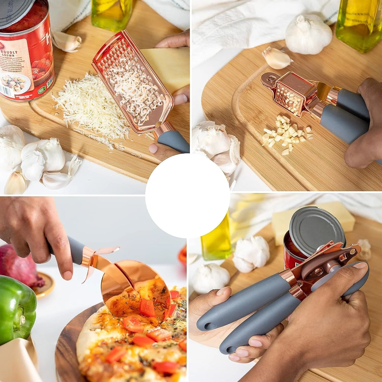 7-Piece Kitchen Gadget Set Copper Coated Stainless Steel Tableware with Soft Touch Handle – Convenient Carry Handles with a Practical Everyday Design
