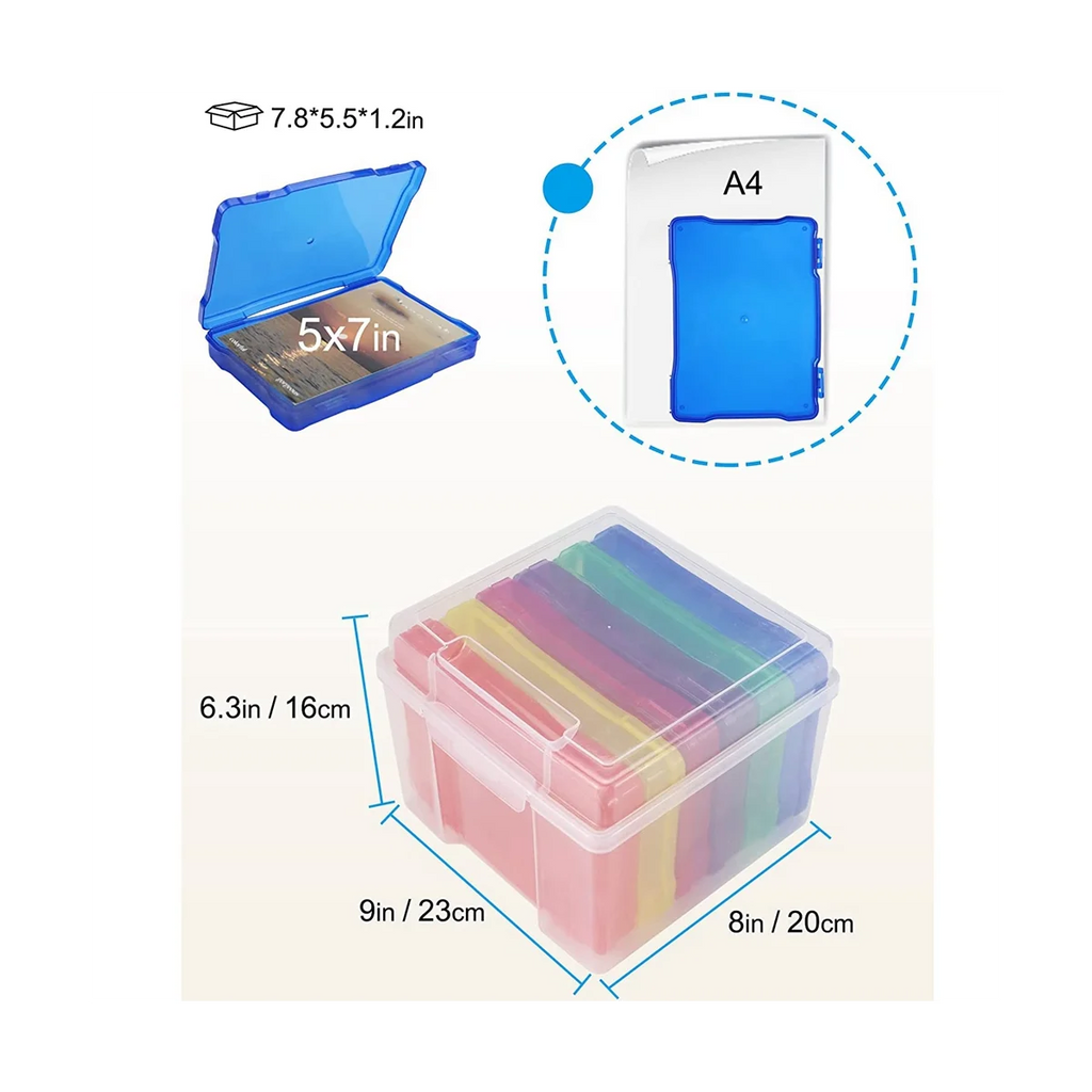 5X7 Inch Photo Storage Box Organizer Picture Containers Multicolor Plastic Craft Keeper Case – Practical Home Organization with a Practical Everyday Design