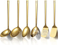 Gold Kitchen Utensils Set 6pcs Titanium Plating Stainless Steel Cooking Utensils Set Heavy Duty Kitchen Tools Spatulas Set Home Essentials Kitchen Gadgets Accessories – Durable Stainless Steel Construction with a Practical Everyday Design